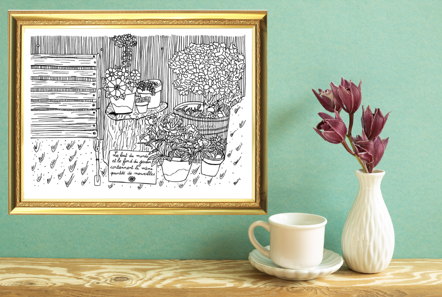 Illustration Chartreuse de Neuville - Banc